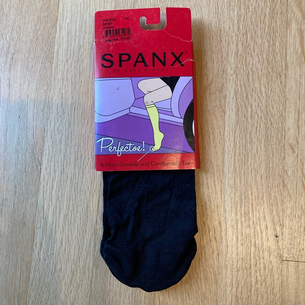 NIP SPANX PerfectToe Black Medallion Knee-high Hose